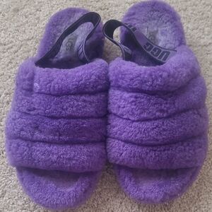 UGG Vibrant Purple Fluffy Slides
